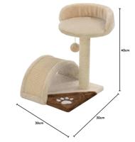 Kattenkrabpaal met sisal krabpaal 40 cm beige en bruin - thumbnail