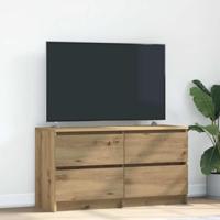 Tv-meubel 100x35x54 cm bewerkt hout artisanaal eikenkleurig - thumbnail