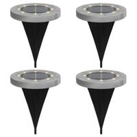 Grondlampen 4 st solar met grondpennen warmwit - thumbnail