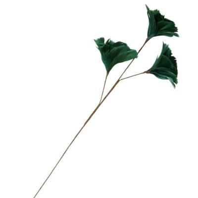 Light & Living kunsttak feather bloemen donkergroen 75 cm | 16 stuks