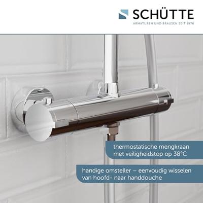 Regendoucheset Schutte Madura Fresh Opbouw Thermostatisch Chroom Regendoucheset Schutte Madura Fresh Opbouw Thermostatisch Chroom