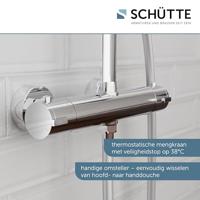MADURA FRESH hoofddouche set met thermostatische mengkraan, chroom grote hoofddouche ca. Ø 24 cm moderne handdouche met 3 selecteerbare jets handdouche met drukknop voor het kiezen van een ander - thumbnail
