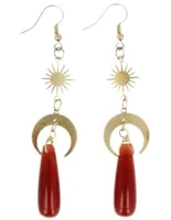 Edelsteen Oorhangers Carneool - Druppelvormig - Ster & Maan - thumbnail