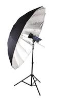BRESSER SM-09 Jumbo Paraplu zilver/zwart 180 cm - thumbnail
