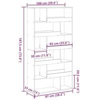 Kamerscherm 100x33x187,5 cm bewerkt hout betongrijs - thumbnail