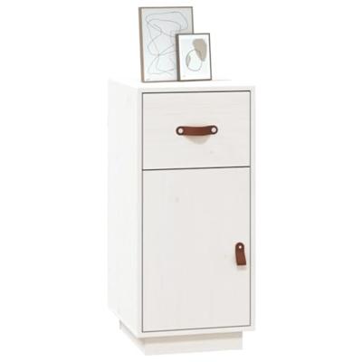 Dressoir 34x40x75 cm massief grenenhout wit - thumbnail