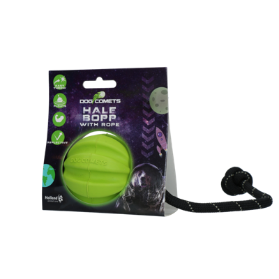 Dog Comets Ball Meteorite Groen met touw Dog Comets Ball Meteorite Groen met touw