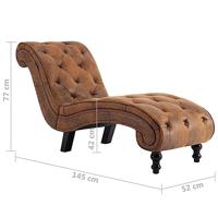 Chaise longue kunstsude bruin - thumbnail