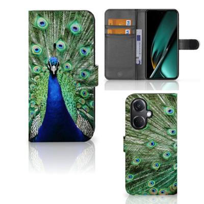 OnePlus Nord CE 3 | Telefoonhoesje | Met pasjeshouder | Pauw