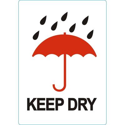 Waarschuwingsetiket keep dry 500 stuks