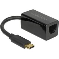 Delock USB 2.0 Adapter [1x USB-C stekker - 1x RJ45-bus] 65904 12.7 cm - thumbnail