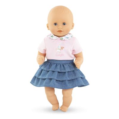 Corolle rok met ruches en t-shirt voor babypop, 30cm.