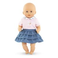 Corolle rok met ruches en t-shirt voor babypop, 30cm. - thumbnail