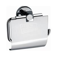 Sanix Round toiletrolhouder met klep chroom - thumbnail