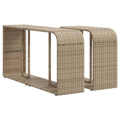 11-delige Tuinset met kussens poly rattan beige - thumbnail