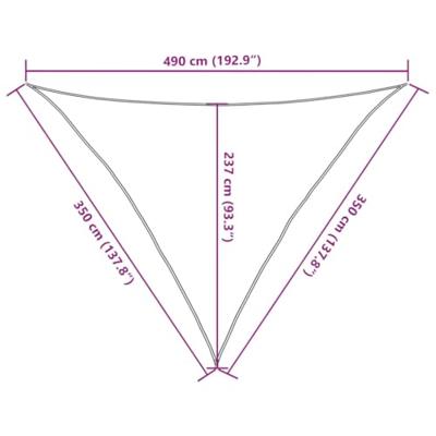 Zonnezeil 160 g/m driehoekig 3,5x3,5x4,9 m HDPE lichtgrijs Zonnezeil 160 g/m driehoekig 3,5x3,5x4,9 m HDPE lichtgrijs