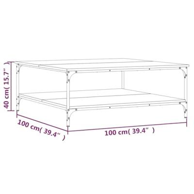 Salontafel 100x100x40 cm bewerkt hout sonoma eikenkleurig