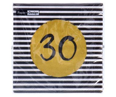 Duni Servetten 30 33x33 cm 20 Stuks Zwart/Goud/Wit