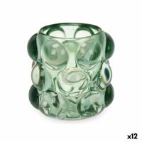 Kaarshouder Microbolletjes Groen Kristal 8,4 x 9 x 8,4 cm (12 Stuks) - thumbnail