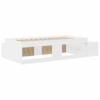 Opbergbedframe met lade Wit 244 x 127 x 53.5 cm Bewerkt hout - thumbnail