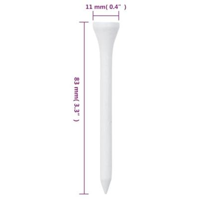VidaXL 1000 st golftees 83 mm bamboe wit