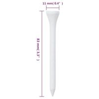 1000 st Golftees 83 mm bamboe wit - thumbnail