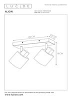 Lucide ALION - Plafondspot - 2xE14 - Zwart - thumbnail