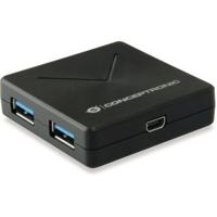 Conceptronic HUBBIES02B interface hub USB 3.2 Gen 1 (3.1 Gen 1) Mini-B 5000 Mbit/s Zwart - thumbnail