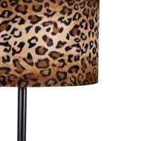QAZQA Vloerlamp zwart kap luipaard dessin 40 cm - Simplo - thumbnail