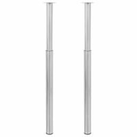 Tafelpoten telescopisch geborsteld nikkel 710 mm - 1100 mm 2 st - thumbnail