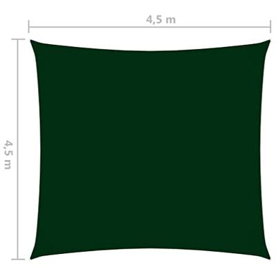 VidaXL Zonnescherm vierkant 4,5x4,5 m oxford stof donkergroen VidaXL Zonnescherm vierkant 4,5x4,5 m oxford stof donkergroen