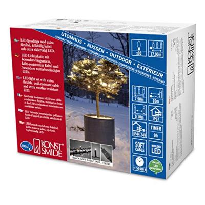 Konstsmide 6631-117 Micro-lichtketting Buiten werkt op het lichtnet Aantal lampen 80 LED Warmwit Verlichte lengte: 7.9 m Konstsmide 6631-117 Micro-lichtketting Buiten werkt op het lichtnet Aantal lampen 80 LED Warmwit Verlichte lengte: 7.9 m