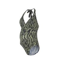 MAMALICIOUS zwangerschapsbadpak Tenja met zebraprint olijfgroen - thumbnail