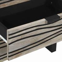 Nachtkastje Wit en zwart 50 x 33 x 60 cm massief mangohout - thumbnail