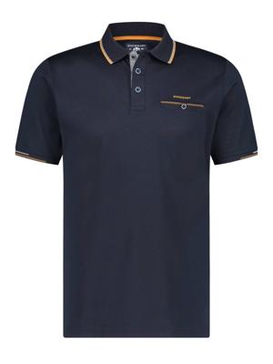 State of Art regular fit polo met contrastbies donkerblauw State of Art regular fit polo met contrastbies donkerblauw