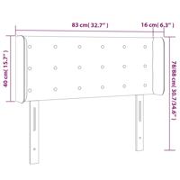 Hoofdbord met randen 203x16x118/128 cm stof taupe - thumbnail
