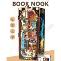 PlayfulMario Mystical Magical Power Booknook Houten Modelbouwset met LED lamp 167 Onderdelen - thumbnail