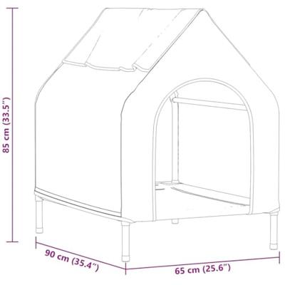 VidaXL Huis voor huisdieren zwart 110 x 75 x 90 cm staal