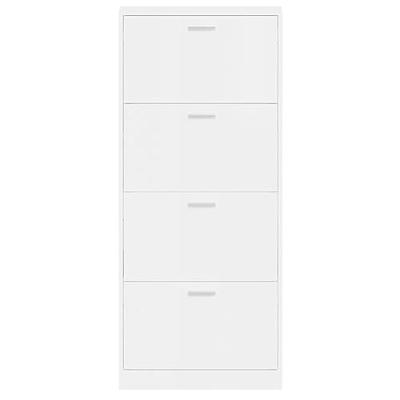 Schoenenkast 59x17x150 cm bewerkt hout hoogglans wit Schoenenkast 59x17x150 cm bewerkt hout hoogglans wit