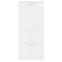 Schoenenkast 59x17x150 cm bewerkt hout hoogglans wit - thumbnail