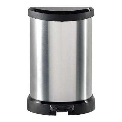 Curver Pedaalemmer Decobin Ovaal 20 Liter Zilver