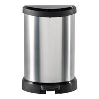 Curver Pedaalemmer Decobin Ovaal 20 Liter Zilver - thumbnail