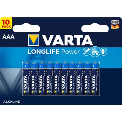Varta LONGLIFE Power AAA Bli 10 AAA batterij (potlood) Alkaline 1.26 Ah 1.5 V 10 stuk(s) - thumbnail
