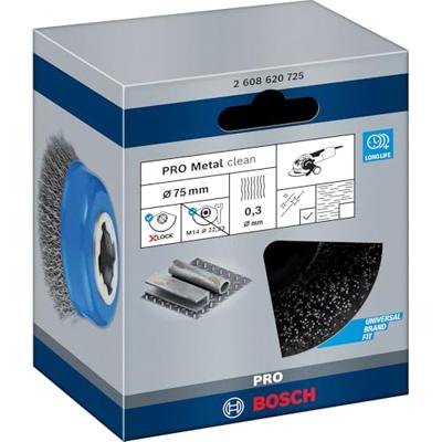 Bosch Accessories Komborstel X-LOCK Clean for Metal, 75 mm, 0,3 mm, gegolfde staaldraad Bosch Power Tools 2608620725 1 stuk(s) - thumbnail