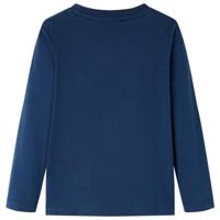 Kindershirt met lange mouwen voetbalveldprint 128 marineblauw - thumbnail