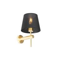 QAZQA Moderne wandlamp messing met zwart - Pluk - thumbnail