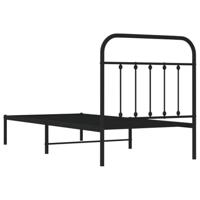 Bedframe met hoofdbord metaal zwart 90x190 cm - thumbnail