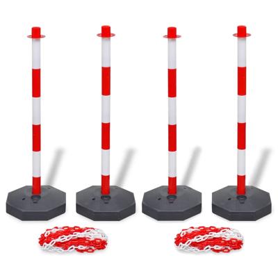 VidaXL Set van 4 kettingpalen en 2 kunststof kettingen van 10 m VidaXL Set van 4 kettingpalen en 2 kunststof kettingen van 10 m