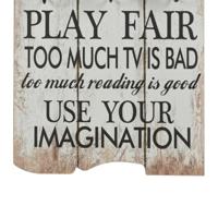 Wandkapstok met 6 haken THANK YOU 120x40 cm - thumbnail