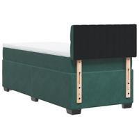 Boxspring met matras fluweel donkergroen 100x200 cm - thumbnail